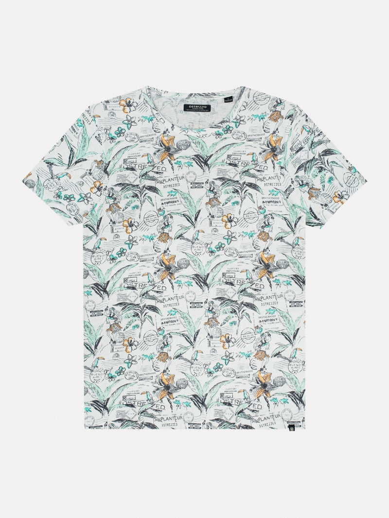 T-shirt met hawaï print