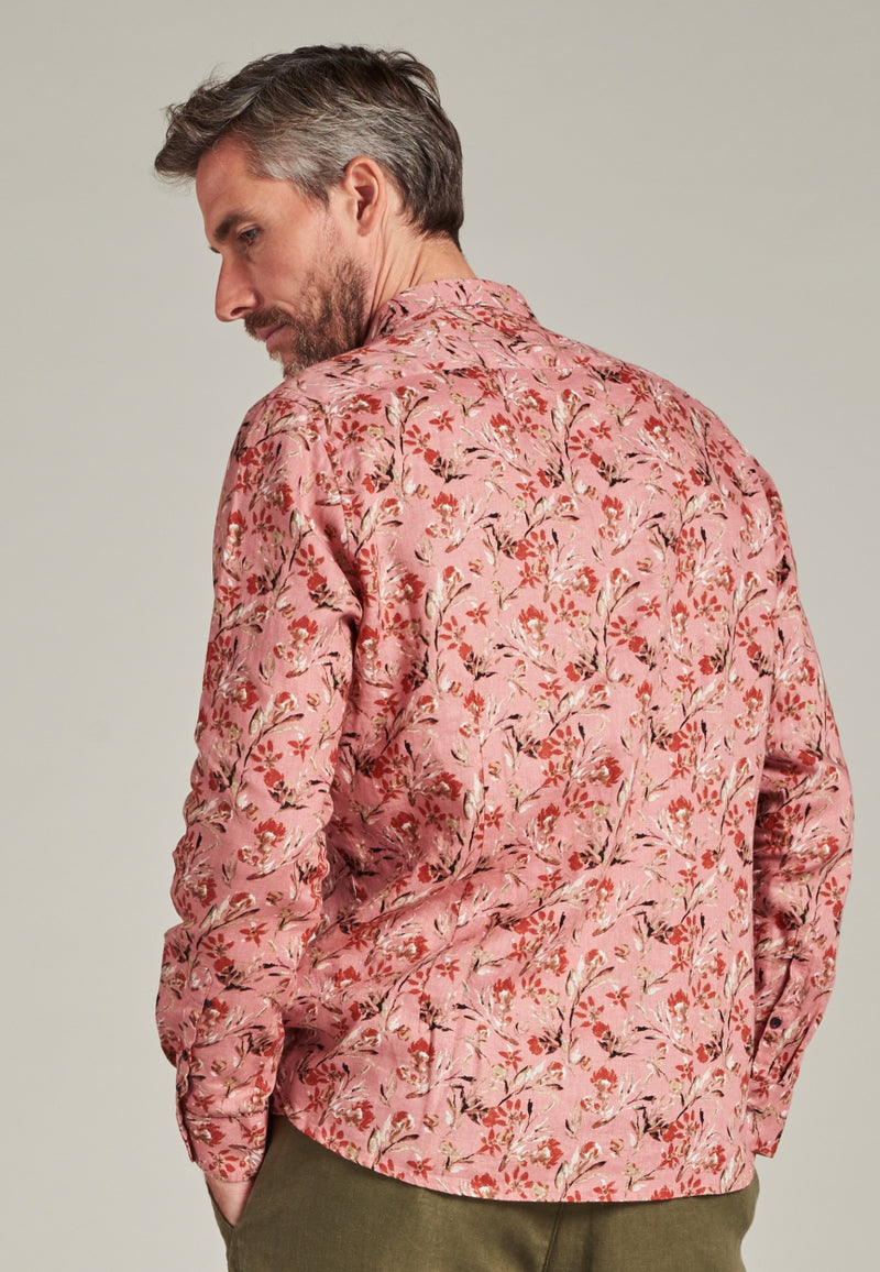 Linen shirt met kleine bloemenprint