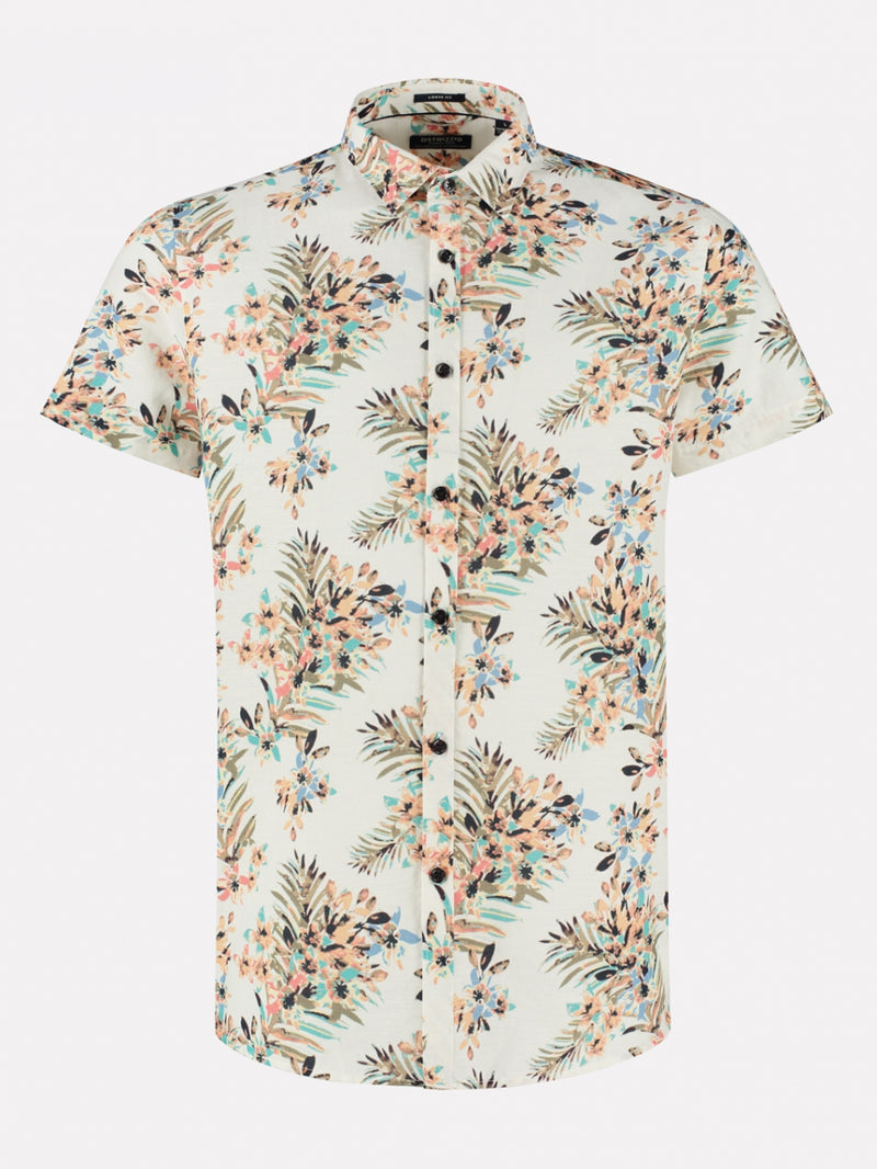 Korte mouw shirt met geschilderde bloemenprint