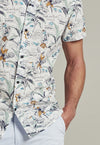 Resort shirt met tropische print