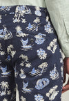 De Fonda Chino shorts met tropische print